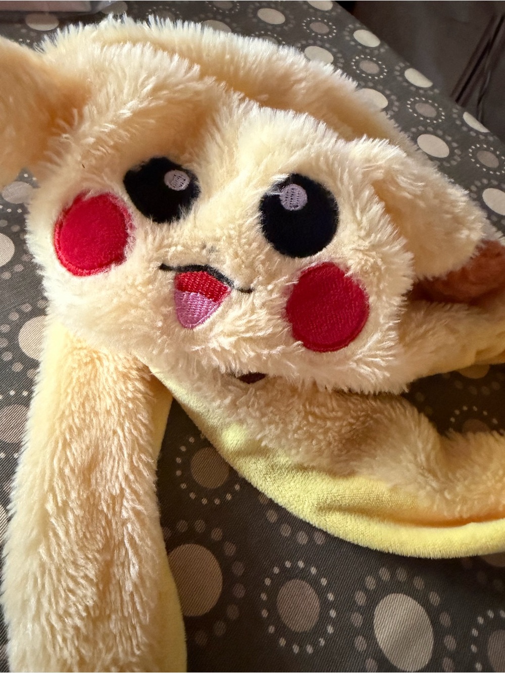 Plush Yellow Character Kids Hat with Red Cheeks pikachu pokemon
